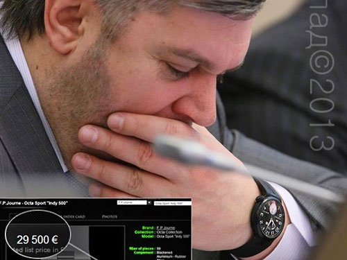 Министр энергетики Эдуард Ставицкий носит часы стоимостью 25 тысяч долларов