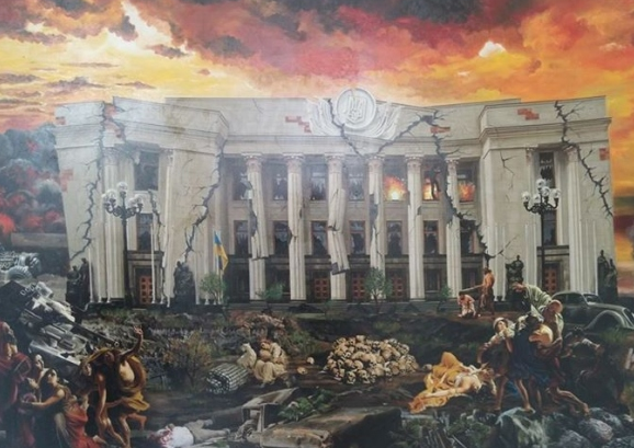 Киевский художник запечатлел первое выступление Игоря Маркова в Верховной Раде