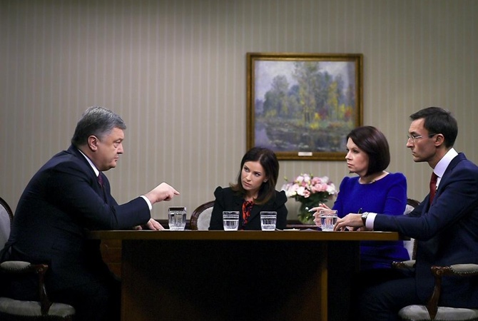 О чем говорил Порошенко в интервью украинским телеканалам [видео]