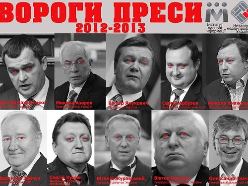 Главным 'врагом прессы' стал премьер-министр Украины Николай Азаров